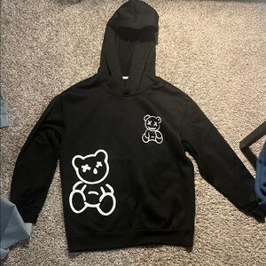 Black Hoodie with White Bear Design
